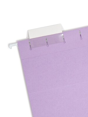 Smead Adjustable Tab Recycled Hanging File Folder, 5-Tab, Letter Size, Lavender, 25/Box (64064)