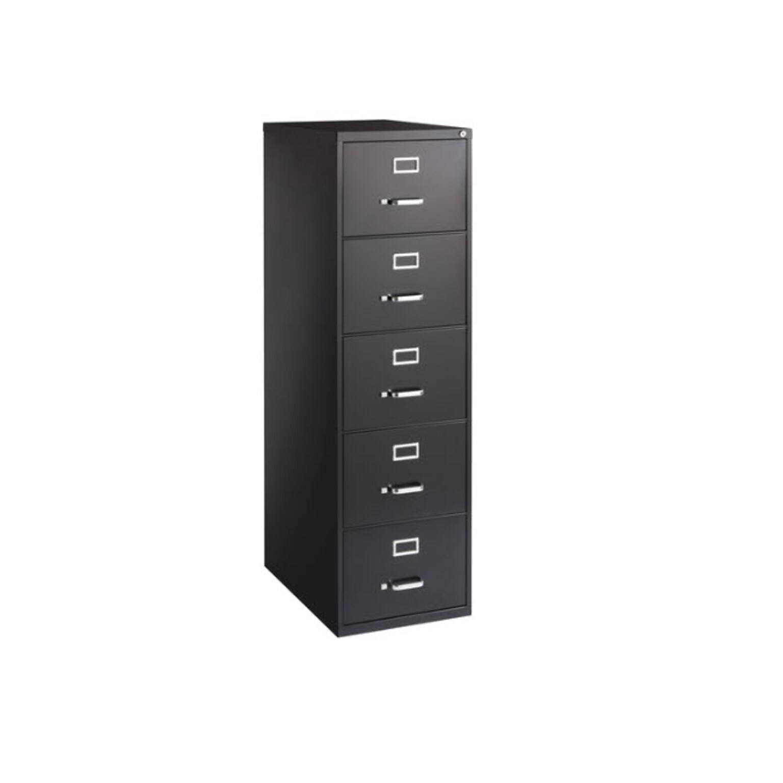 Lorell Fortress Series 5-Drawer Vertical File Cabinet, 18W x 26.5D x 61H, Letter, Black (LLR48501)
