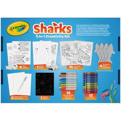 Crayola Sharks 5-in-1 Creativity Kit, 55/Pack (BIN40760)