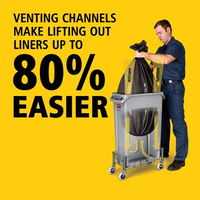 Rubbermaid Slim Jim Vented Rectangular Trash Can Waste Receptacle, 23 Gallons, Gray (FG354060GRAY)