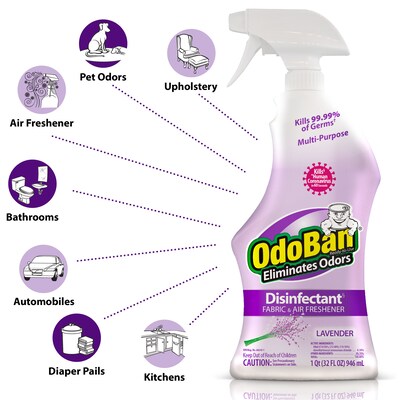 OdoBan Air Freshener & Deodorizer Spray, Lavender Scent, 32 oz. (910101-Q6)