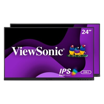ViewSonic Dual Pack Head-Only 24 60 Hz LED Monitor, Black (VG2455_56A_H2)