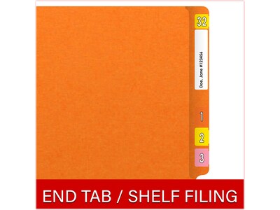 Medical Arts Press Heavy Duty End Tab File Folder, Straight-Cut, Letter Size, Orange, 40/Box (S-09461-ORG)