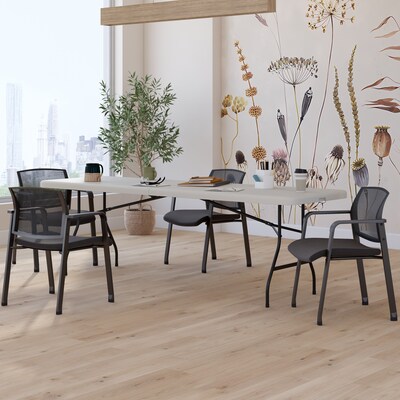 Quill Brand® Folding Table, 96"L x 30"W, Platinum (79158)