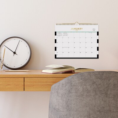 2027 Blue Sky Day Designer 22 x 17 Monthly Desk Calendar, Black/White (163811)