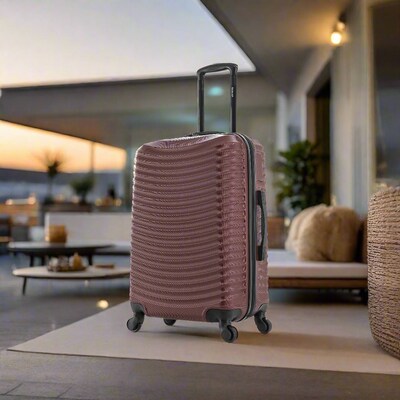 DUKAP Adly 25.39 Hardside Suitcase, 4-Wheeled Spinner, TSA Checkpoint Friendly, Wine (DKADL00M-WIN)