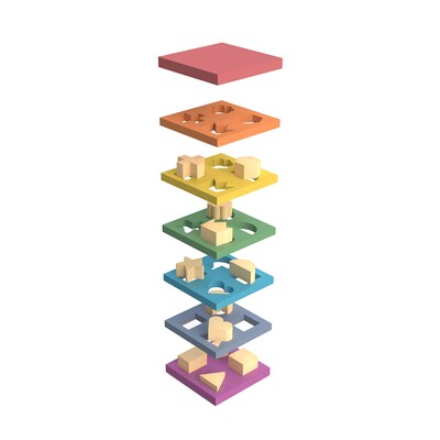 TickiT Rainbow Wooden Shape Stacker (CTU73532)