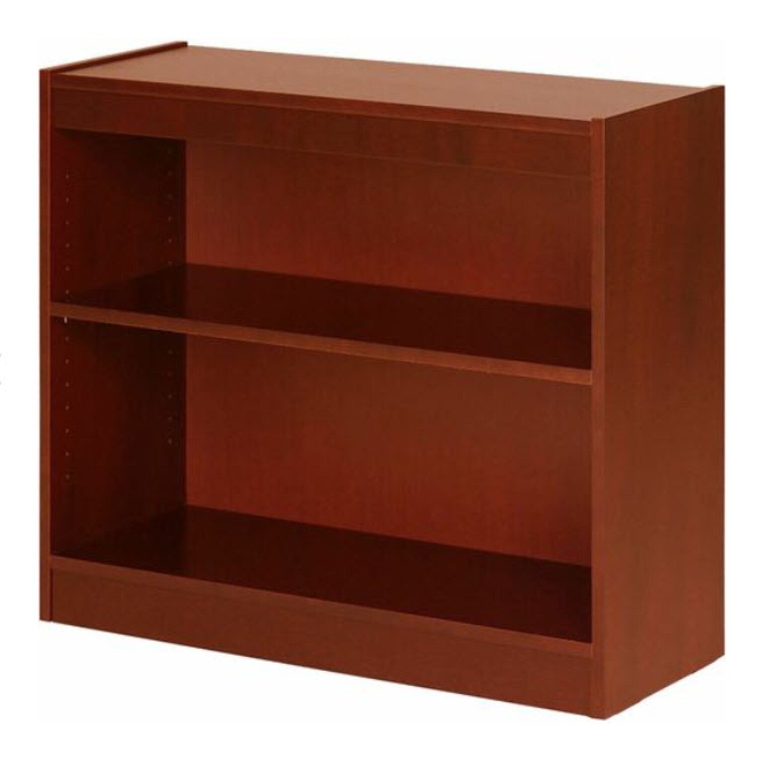 Lorell Veneer Panel Bookcase, Cherry, 2-Shelf, 30H x 36W x 12D
