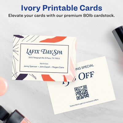 Avery Business Cards, 2.5 x 3.5, Matte Ivory, 150/Pack (95272)
