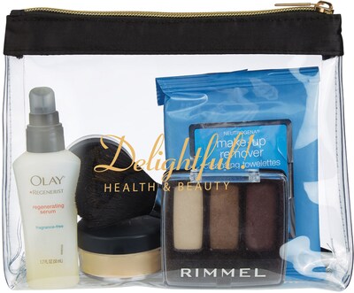 Sadie Satin Clear Cosmetic Bag