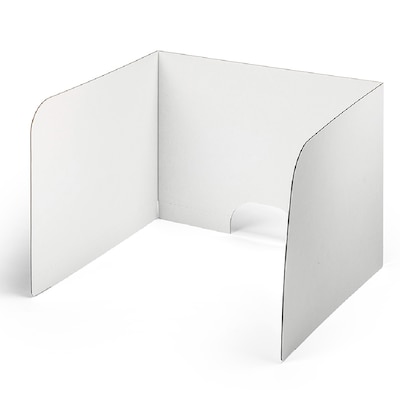 Classroom Products Foldable Cardboard Freestanding Privacy Shield, 19H x 26W, White, 10/Box (1910