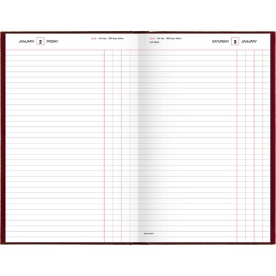 2026 AT-A-GLANCE Standard Hardcover Daily Diary, 7.75 x 12, Ruled, Red (SD377-13-26)