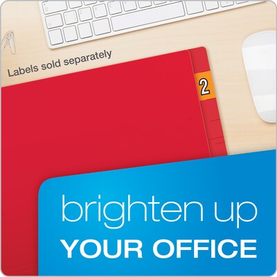 Pendaflex Heavy Duty End Tab File Folder, Straight Cut, Letter Size, Red, 100/Box (H110DR)