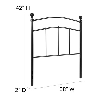 Flash Furniture HERCULES Series Metal Twin Headboard Fabric, 38"W x 2"D x 42"H, Black (HGHB1706T)