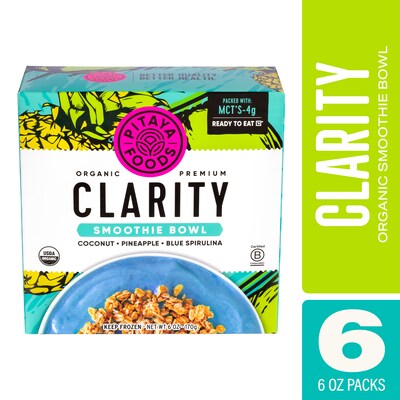 Pitaya Foods Organic Smoothie Bowl, Clarity, 6 oz, 6/Pack (220-02482)