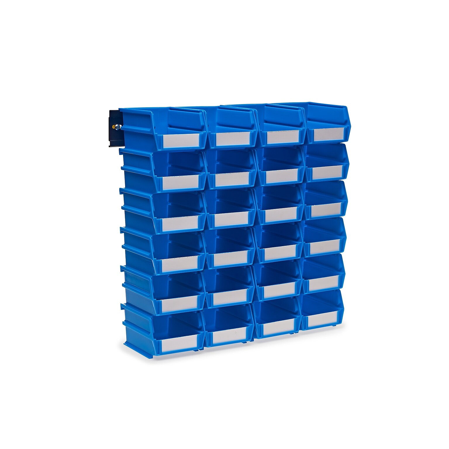 Triton Products LocBin Stackable Storage Bin, 3 x 4.12x 5.37, Blue, 24/Pack (3-210BWS)