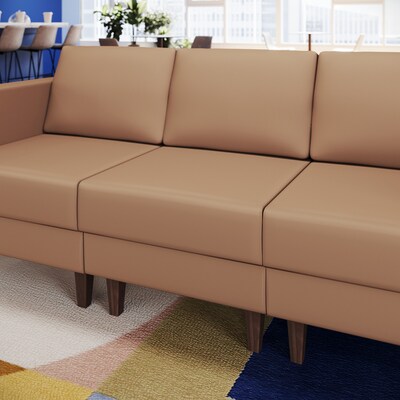 Flash Furniture Hercules Artemis LeatherSoft Middle Reception Chair, Cognac (ZB8921MCOGNAC)