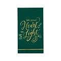 Amscan Calm and Bright Christmas Guest Towel, Green/Gold, 16/Pack, 2 Packs/Carton (532908)