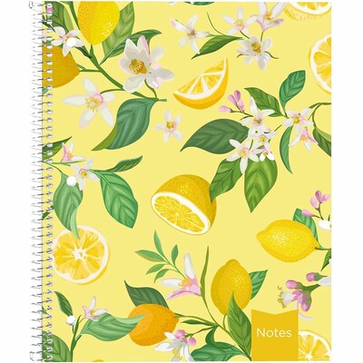 Rediform Xtreme Notorious 1-Subject Notebooks, 8.5 x 11, College Ruled, 160 Sheets, Yellow Lemons