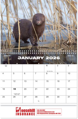 Custom North America Wildlife Spiral Wall Calendar