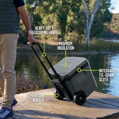 Ninja FrostVault 30-Qt. Wheeled Cooler with Cold Dry Zone, Charcoal Gray (FB230CG)