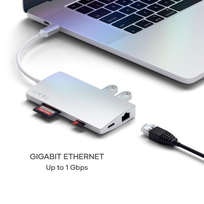 Satechi Type-C Multi-Port Adapter 4K with Ethernet V2, Silver (ST-TCMA2S)
