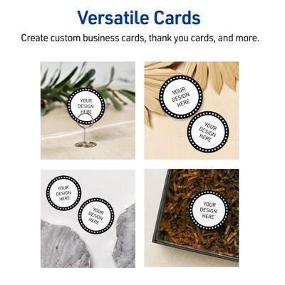 Avery Black & White Polka Dots Matte Blank Card, White, 120/Pack (S00-D27)