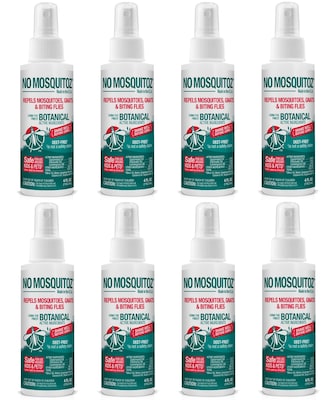 No Mosquitoz Natural DEET-Free Insect Repellent Spray for Mosquitoes, Woodsy Scent, 4oz, 8/Pack (BND04608)