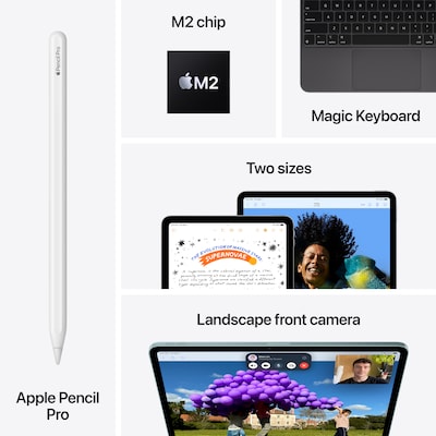 Apple iPad Air M2 Chip 11" Tablet, 128GB, Wi-Fi, Space Gray (MUWC3LL/A)