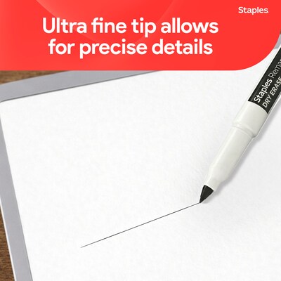 Staples Remarx Dry Erase Marker, Ultra Fine Tip, Black, 12/Pack (ST62957)