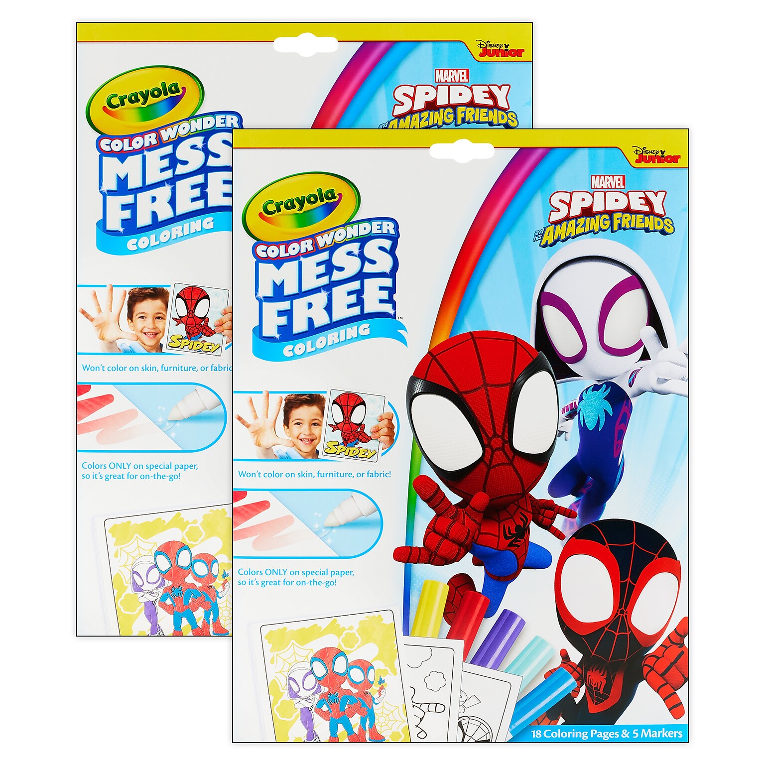 Crayola Color Wonder: Spidey and His Amazing Friends Coloring Book, 18 Pages, 2 Sets/Bundle (BIN752784-2)