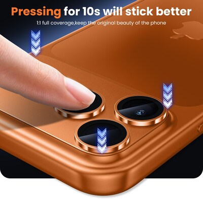 SaharaCase ZeroDamage Titanium Camera Lens Protector for iPhone 17 Pro Max, 2/Pack, Cosmic Orange (ZD00193)