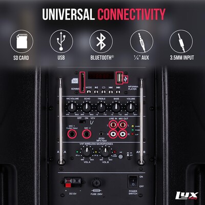 LyxPro 12 Inch Rechargeable PA Speaker (LYXSPA12BAT)