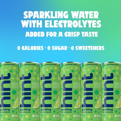 Hint Lime Sparkling Water with Electrolytes, 12 fl. oz., 12 Cans/Carton (HINT-LIMECAN-E)
