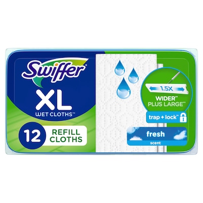 Swiffer XL Sweeper Wet Cloth, Fresh Scent, 12/Pack (74471)