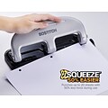 Bostitch EZ Squeeze 3-Hole Punch, 20-Sheet Capacity, Silver/Black (ACI2220)