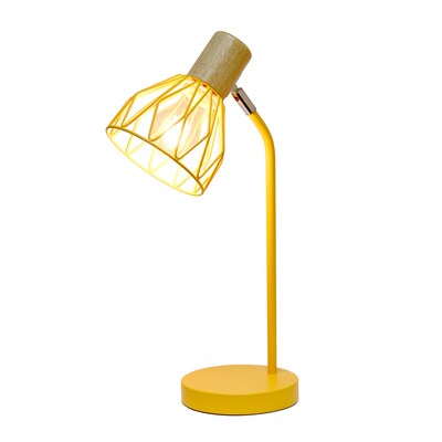 Simple Designs Farmhouse Fusion LED Desk Lamp, 18.19, Yellow Iron (LD2022-YLW)