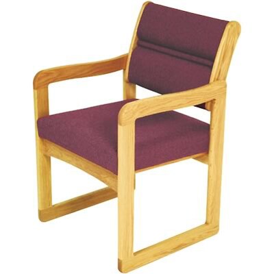 Wooden Mallet® Dakota Wave Series Single Base Chairs with Arms in Vinyl; Burgundy