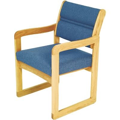 Wooden Mallet® Dakota Wave Series Single Base Chairs with Arms in Vinyl; Blue