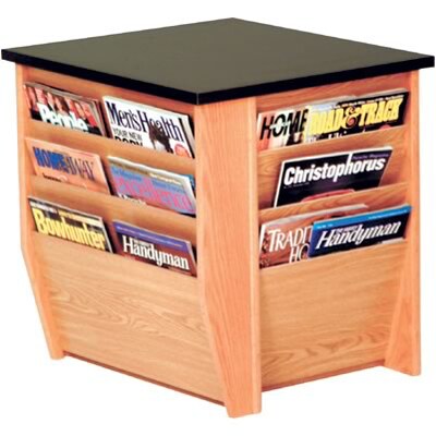 Wooden Mallets® Dakota Wave Series Table in Light Oak; End Table w/Magazine Pockets