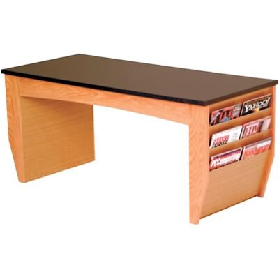 Wooden Mallets® Dakota Wave Series Table in Light Oak; Coffee Table w/Magazine Pockets