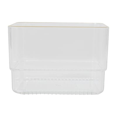 Martha Stewart Kerry Plastic Stackable Office Desk Drawer Organizer, Clear/Gold, 12/Set (BEPB9052G12CGD)