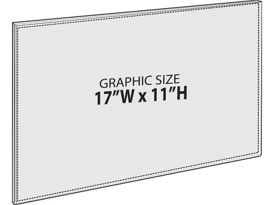 Azar Sign Holder, 11" x 17", Horizontal, Wall Mounted, Clear Acrylic, 2/Pack (129937-2PK)