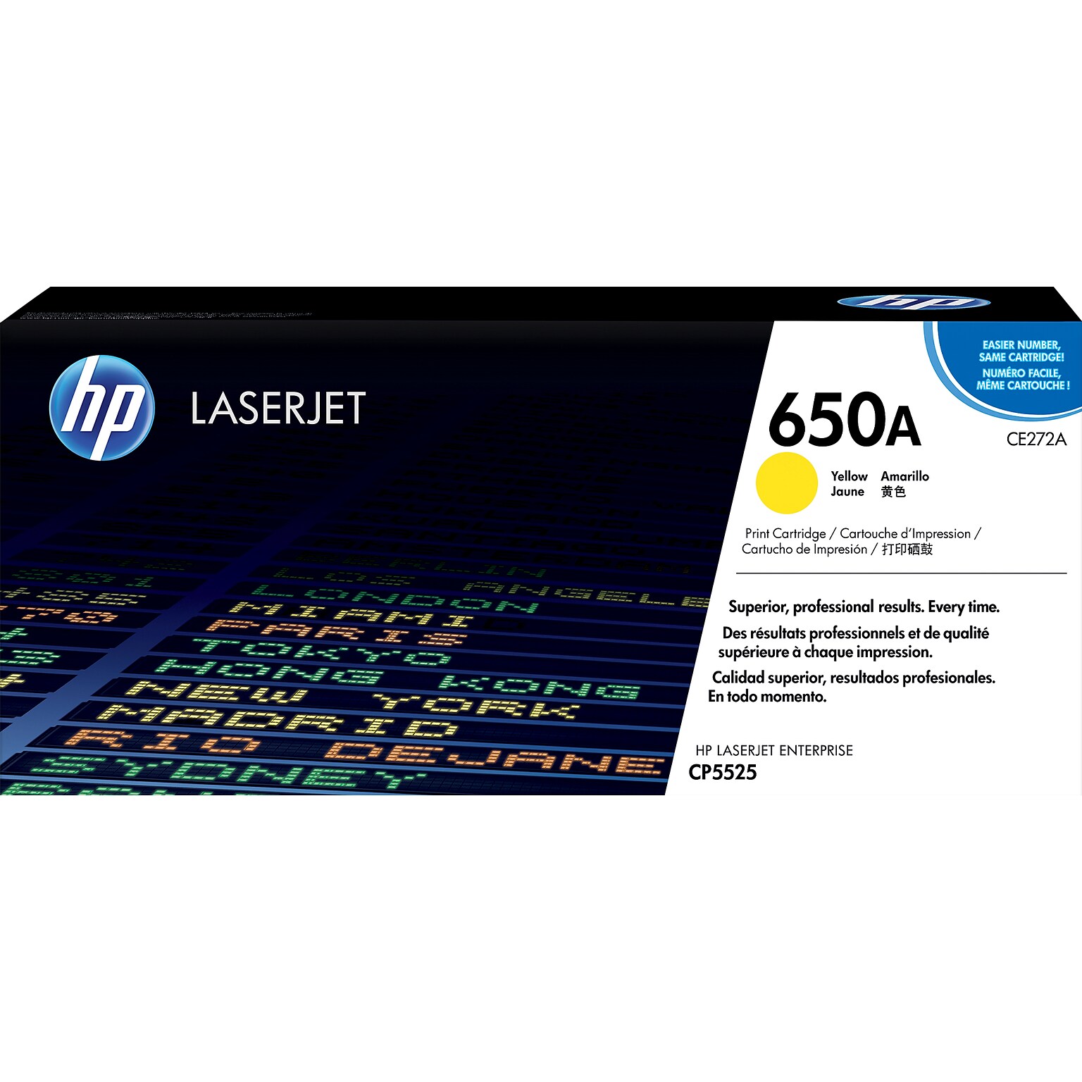 HP 650A Yellow Standard Yield Toner Cartridge, Prints Up to 15,000 Pages (CE272A)