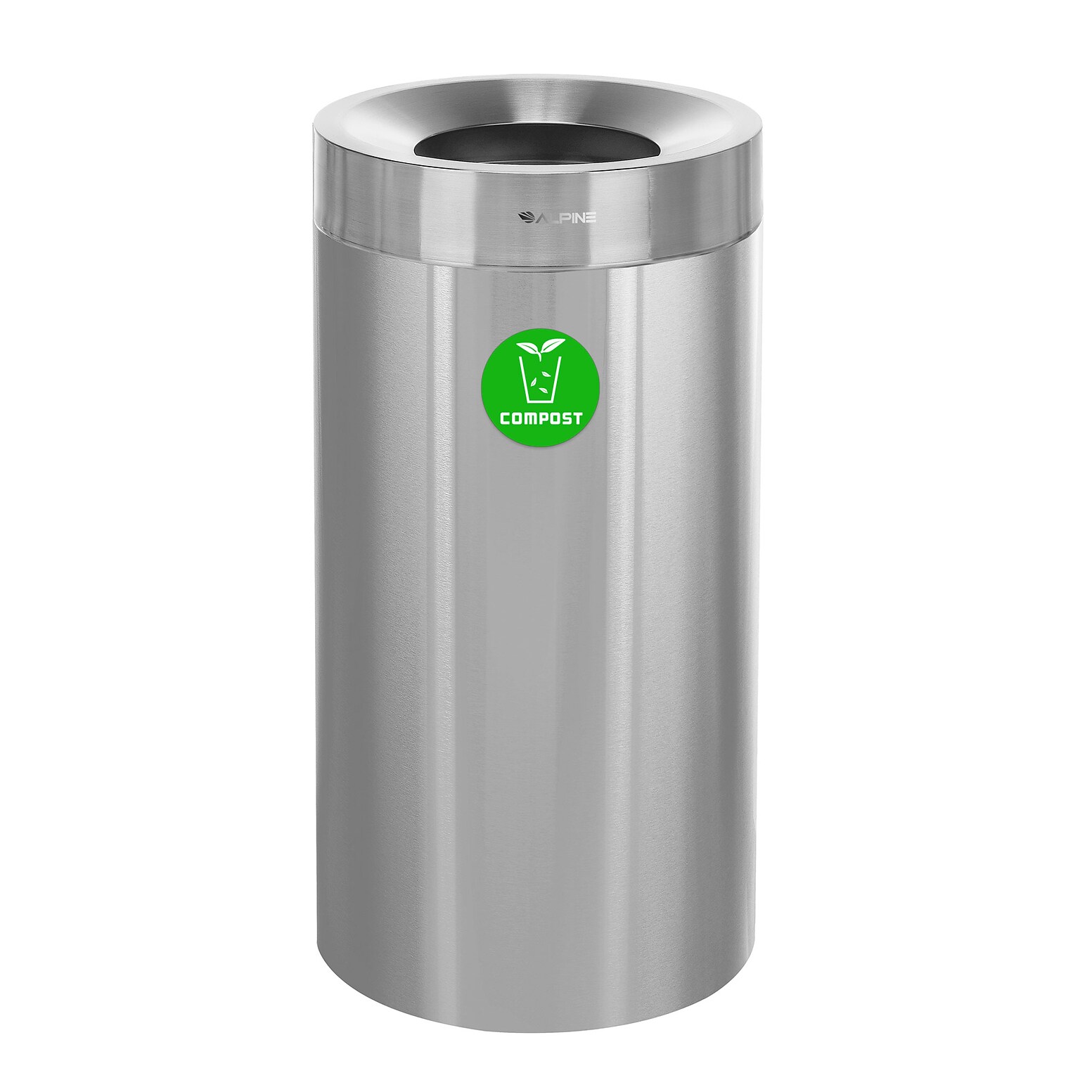 Alpine Industries 27 Gallon Indoor Compost Bin, Stainless Steel (475-27-CO)