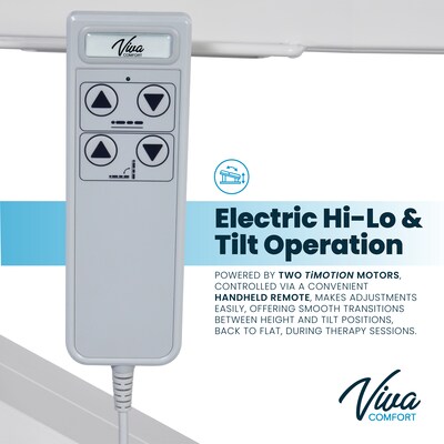 Viva Comfort Electric Height Adjustable Physical Therapy Tilt Table with Straps, 485 lbs. Capacity, Blue (ADI903-05-MK)