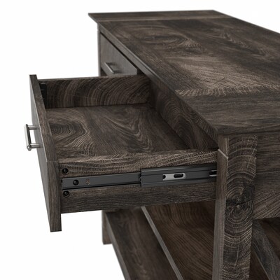 Bush Furniture Key West 47" x 16" Console Table with Drawers and Shelves, Dark Gray Hickory (KWT248GH-03)