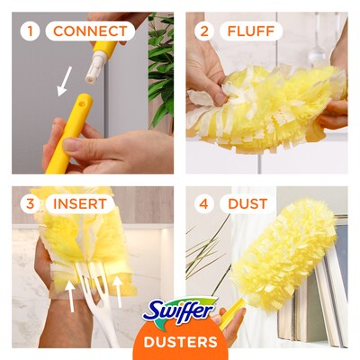 Swiffer 360 Heavy Duty 3 ft. Extender Handle Starter Fiber Dusters Kit, Yellow (77300)