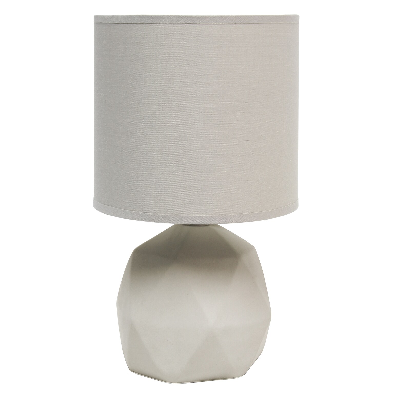 Creekwood Home Geometric Concrete 10.62 LED Table Lamp, Gray (CWT-1011-GY)