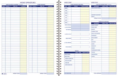 TOPS™ Bookeeping, Weekly, 8 1/2 x 11, Blue (AFR70)